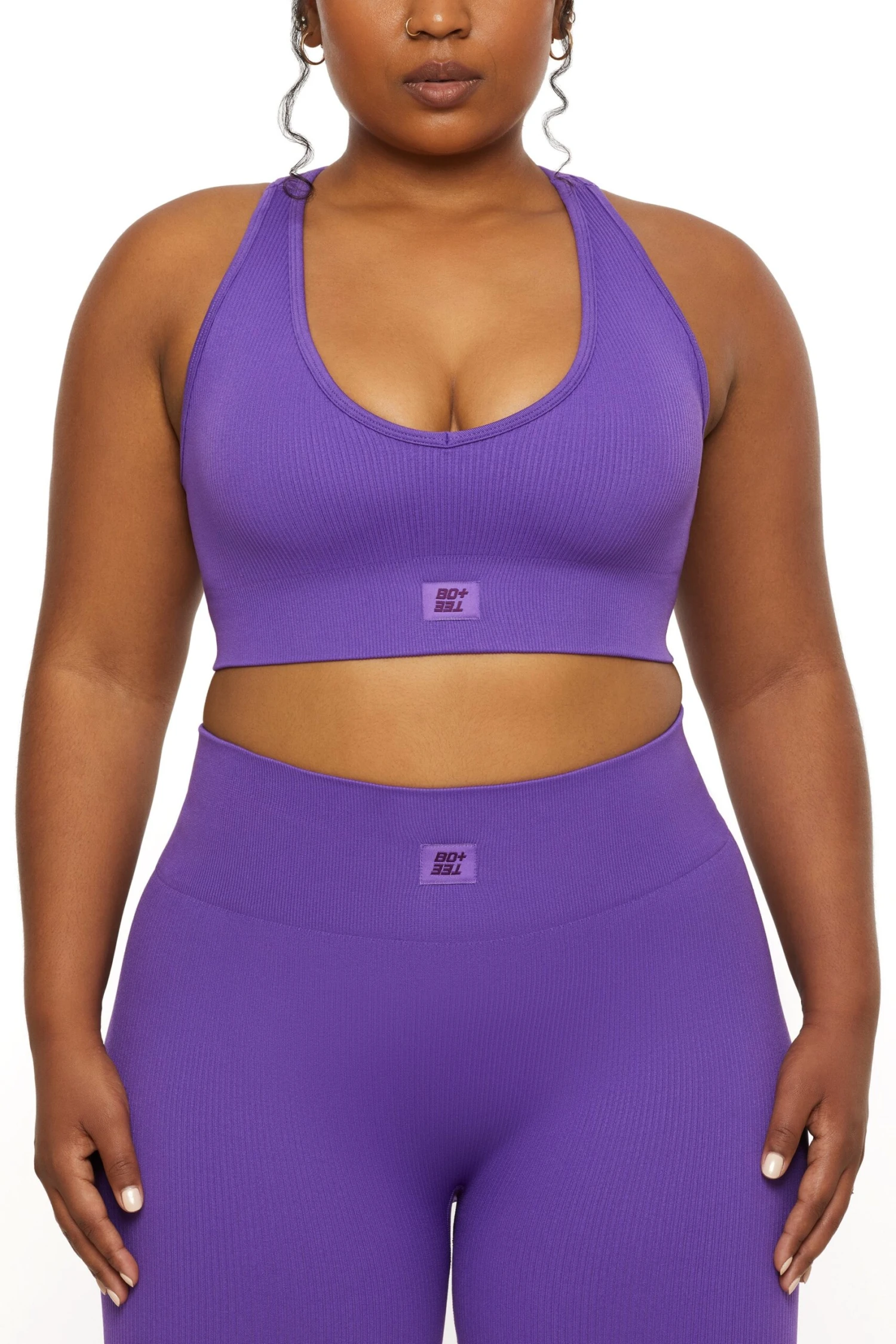 V Neck Sports Bra In Purple 15 V Neck Sports Bra In Purple - Image 13