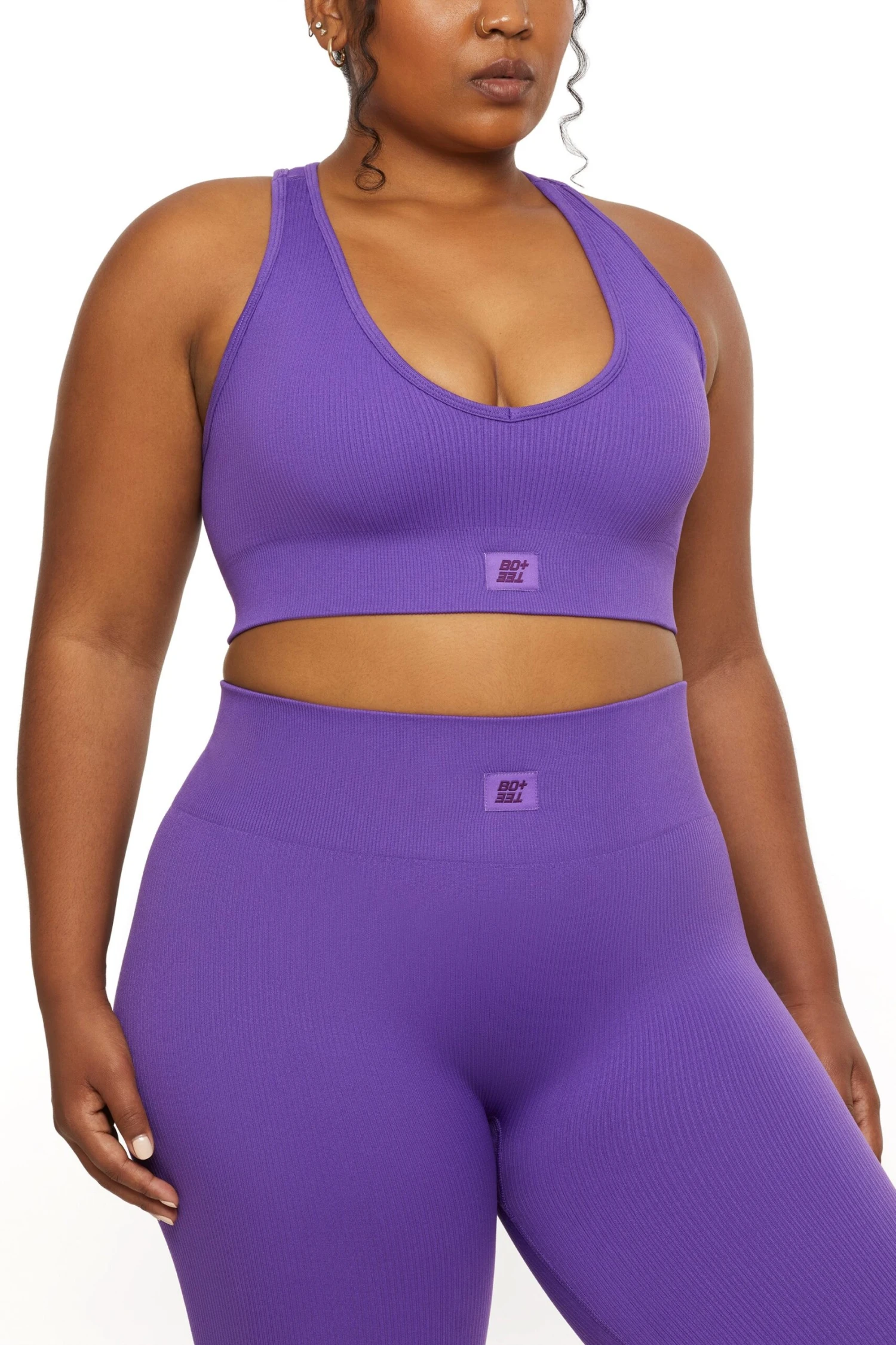 V Neck Sports Bra In Purple 13 V Neck Sports Bra In Purple - Image 11