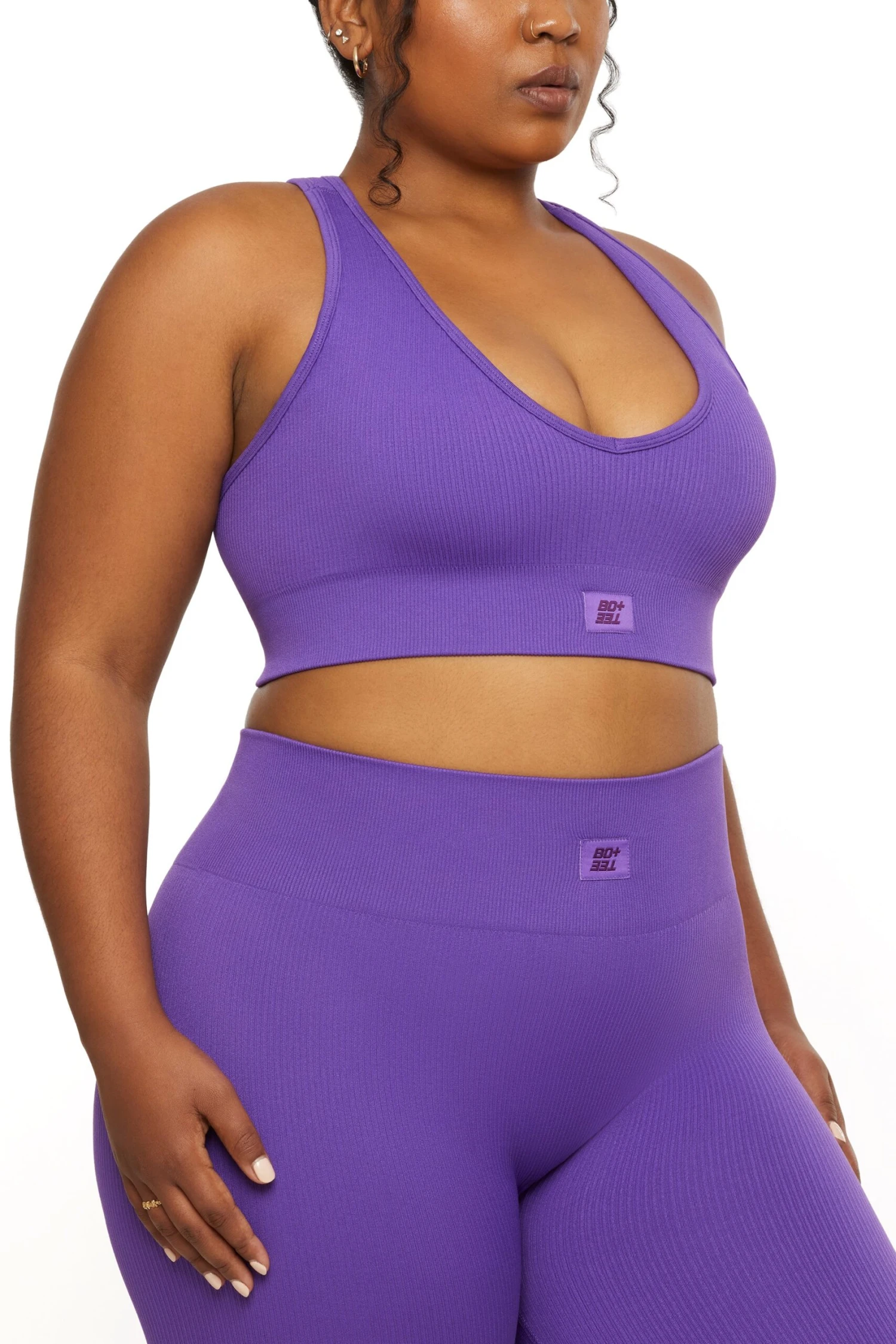 V Neck Sports Bra In Purple 12 V Neck Sports Bra In Purple - Image 10