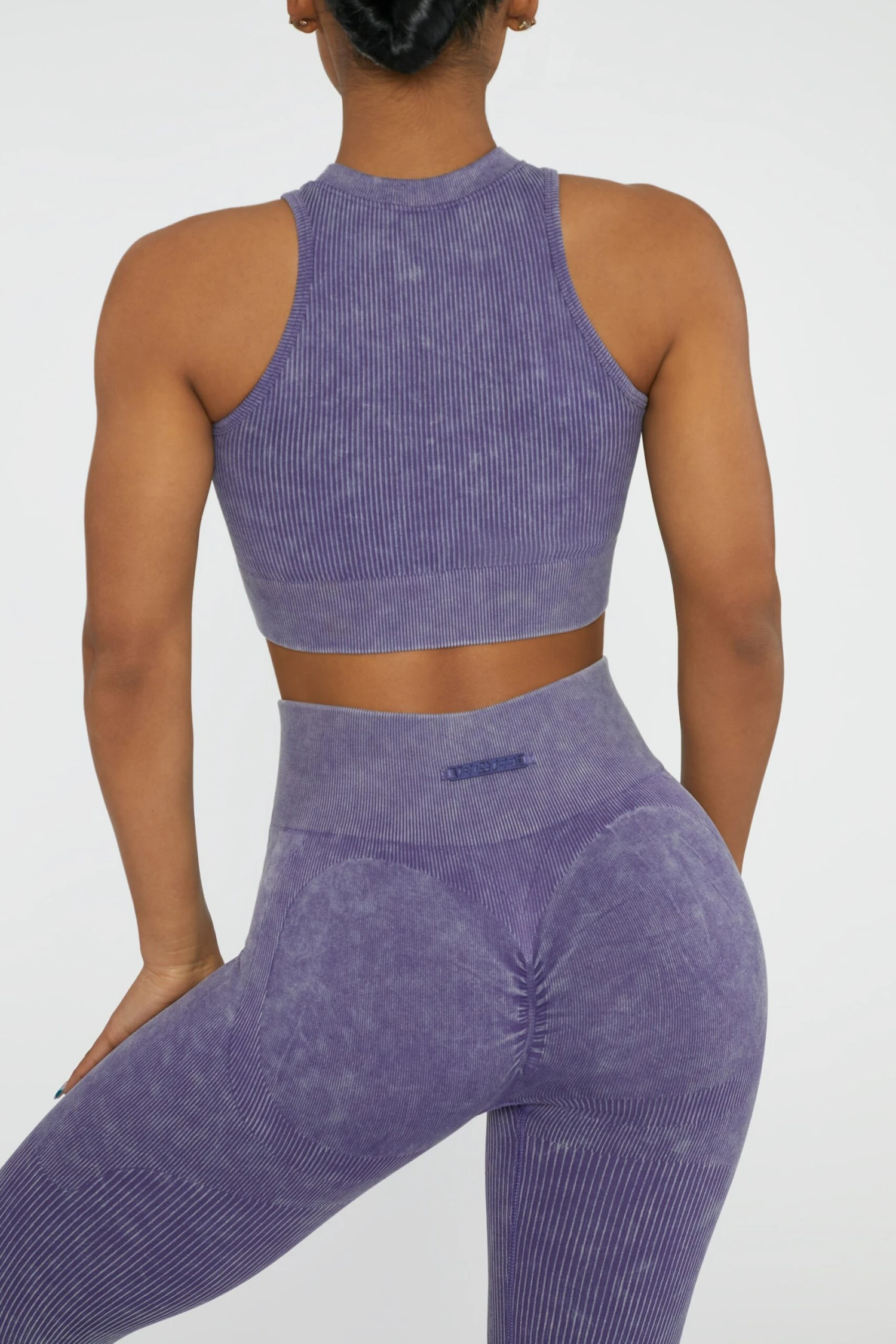 Keyhole Zip Crop Top In Violet 5 Keyhole Zip Crop Top In Violet - Image 3