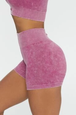 Ruched Bum Mini Shorts In Dark Pink 12 Ruched Bum Mini Shorts In Dark Pink -Sculpt Sets Body BT0414 2 Ride Dark Pink Ribbed Acid Wash Short