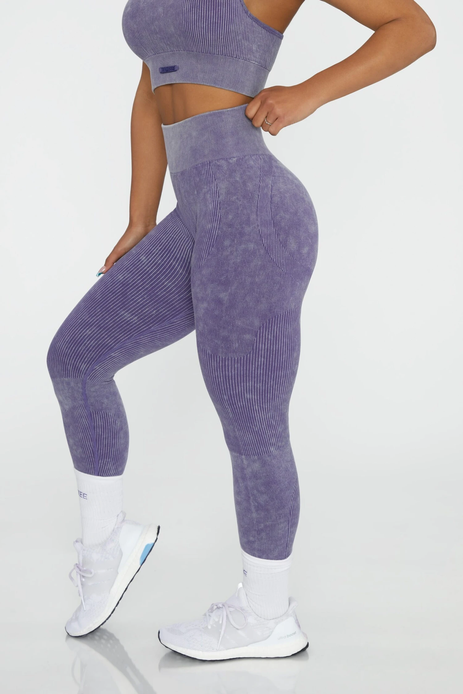 High Waisted Leggings In Violet 8 High Waisted Leggings In Violet - Image 6