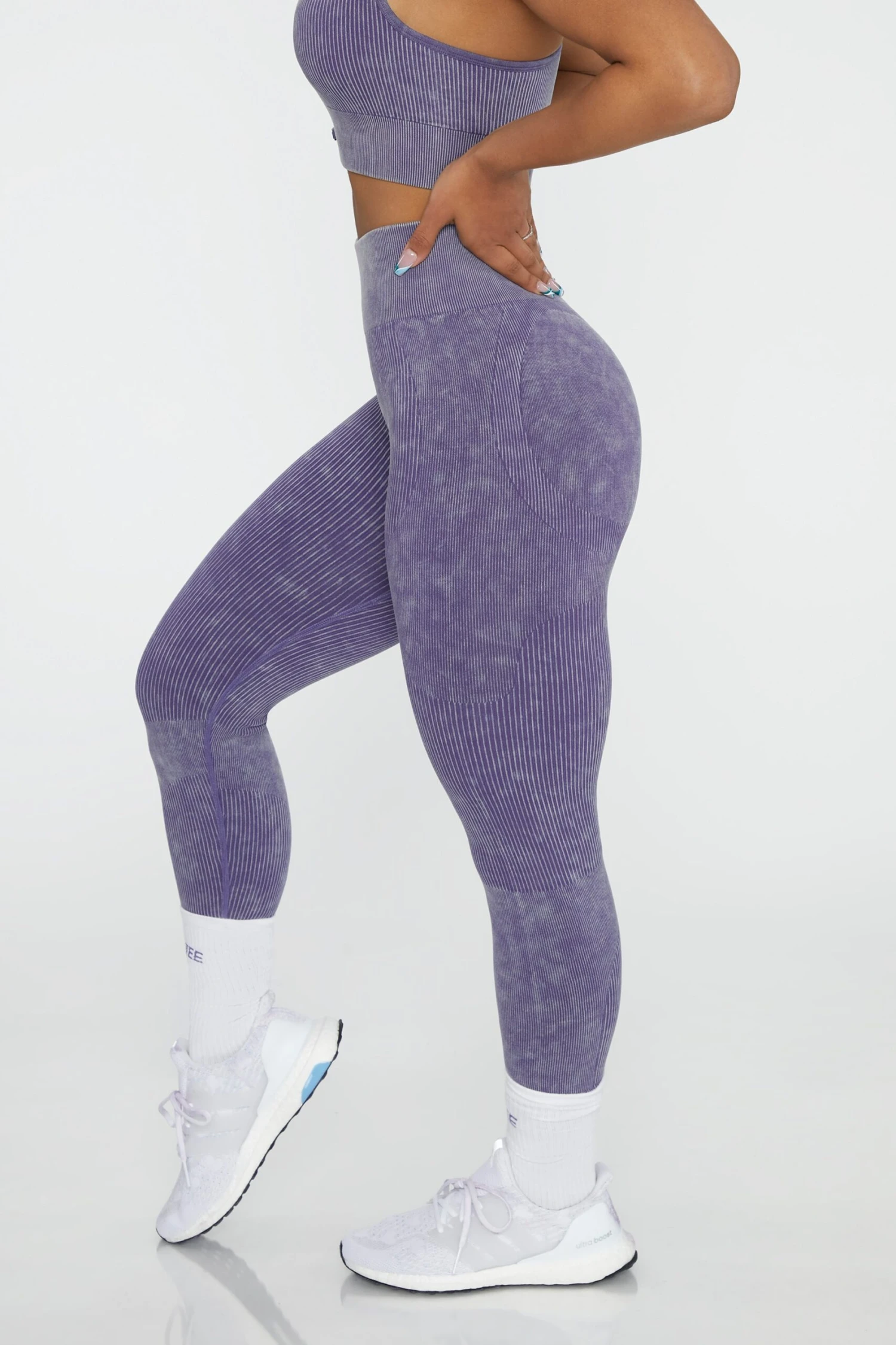 High Waisted Leggings In Violet 9 High Waisted Leggings In Violet - Image 7