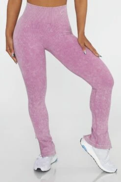 Side Zip Flare Leggings In Pink 16 Side Zip Flare Leggings In Pink -Sculpt Sets Body BT0420 2 Burner Pink Flare Full Length Sports Leggings