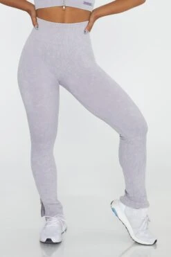 Side Zip Flare Leggings In Lilac -Sculpt Sets Body BT0420 4 Flare Lilac Ankle Zip Full Length Leggings