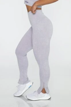 Side Zip Flare Leggings In Lilac -Sculpt Sets Body BT0420 5 Flare Lilac Ankle Zip Full Length Leggings