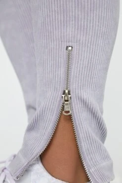 Side Zip Flare Leggings In Lilac -Sculpt Sets Body BT0420 6 Flare Lilac Ankle Zip Full Length Leggings