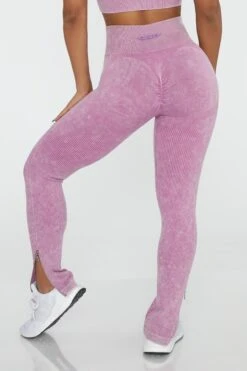 Side Zip Flare Leggings In Pink 13 Side Zip Flare Leggings In Pink -Sculpt Sets Body BT0420 7 Flare Pink Ankle Zip Full Length Leggings