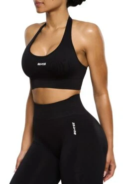 Halter Neck Sports Bra In Black 17 Halter Neck Sports Bra In Black -Sculpt Sets Body BT0463 3 Black Halter Neck Sports Bracopy2