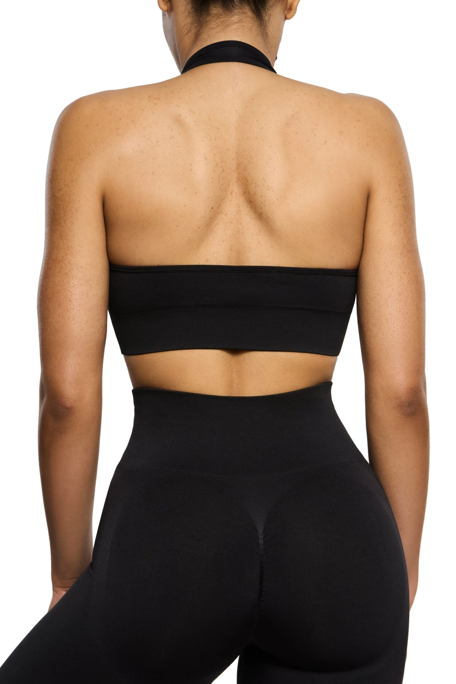 Halter Neck Sports Bra In Black 4 Halter Neck Sports Bra In Black - Image 2