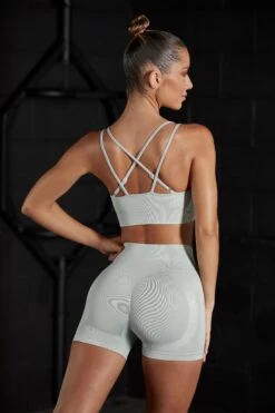 Seamless High Waist Mini Shorts In Grey 20 Seamless High Waist Mini Shorts In Grey -Sculpt Sets Body BT0464 7 Invigorate Grey Biker Shorts