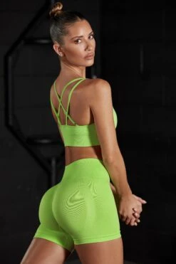 Seamless High Waist Mini Shorts In Green