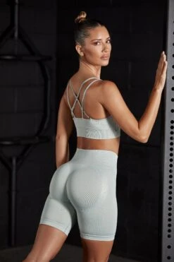 Seamless High Waist Biker Shorts In Grey