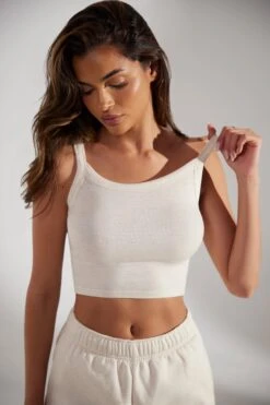 Soft Rib Tank Top In Heather Oat 17 Soft Rib Tank Top In Heather Oat -Sculpt Sets Body BT0511 3 Oat High Neck Tank Top