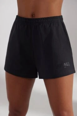 Sweat Shorts In Washed Black -Sculpt Sets Body BT0512 4 Groundwork Washed Black Mini Shorts