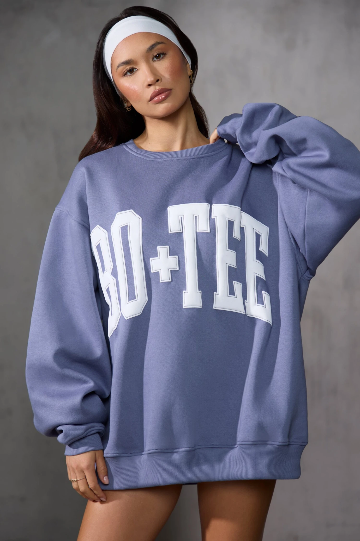 Oversized Sweatshirt In Slate Blue 3 Oversized Sweatshirt In Slate Blue