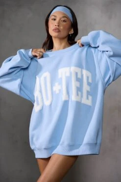 Oversized Sweatshirt In Sky Blue 13 Oversized Sweatshirt In Sky Blue -Sculpt Sets Body BT0515 2 Light Blue Oversized Sweater