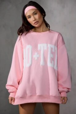 Oversized Sweatshirt In Baby Pink
