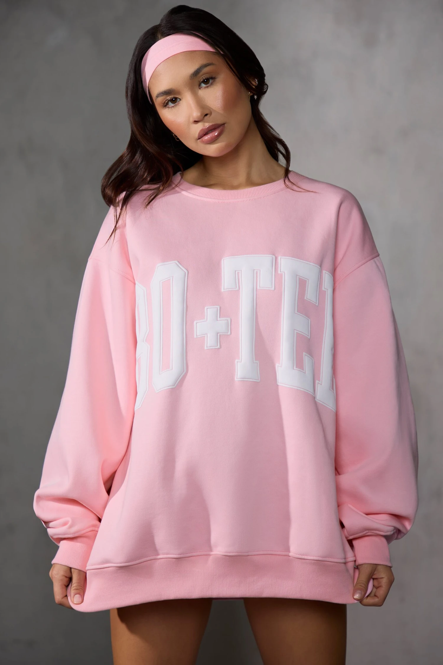 Oversized Sweatshirt In Baby Pink 3 Oversized Sweatshirt In Baby Pink