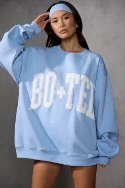 Oversized Sweatshirt In Sky Blue 14 Oversized Sweatshirt In Sky Blue -Sculpt Sets Body BT0515 3 Light Blue Oversized Sweater
