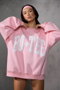 Oversized Sweatshirt In Baby Pink 13 Oversized Sweatshirt In Baby Pink -Sculpt Sets Body BT0515 3 Pink Oversized Sweater