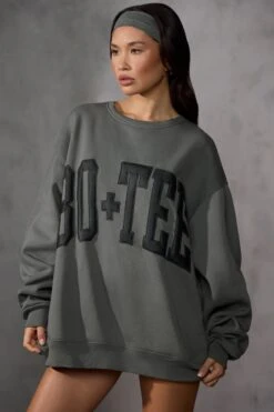 Oversized Sweatshirt In Charcoal -Sculpt Sets Body BT0515 4 Dark Grey Oversized Jumper 6f992d2f f11f 48a3 a5ad 709dde42b197
