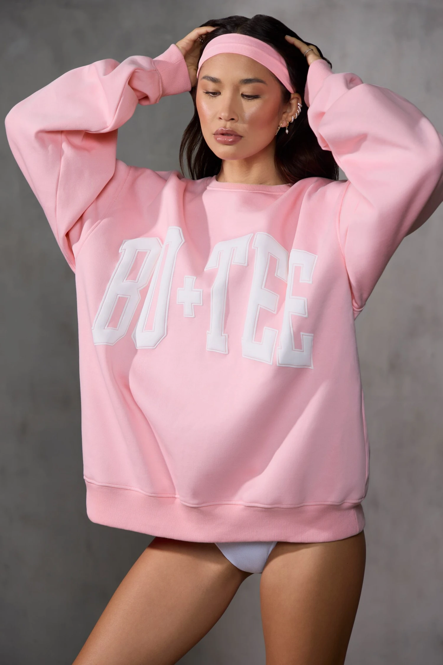 Oversized Sweatshirt In Baby Pink 8 Oversized Sweatshirt In Baby Pink - Image 6
