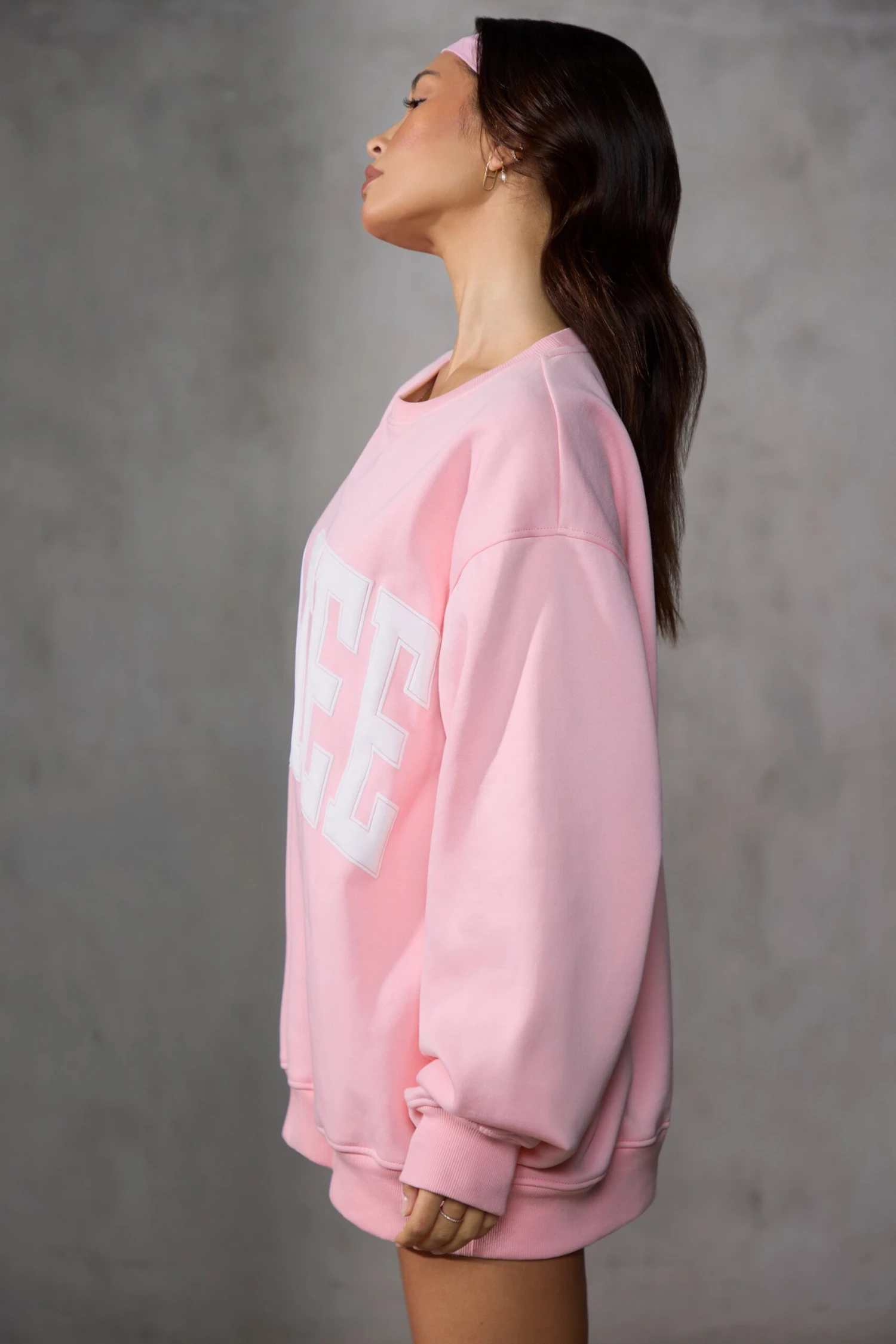 Oversized Sweatshirt In Baby Pink 5 Oversized Sweatshirt In Baby Pink - Image 3