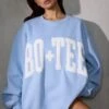 Oversized Sweatshirt In Sky Blue -Sculpt Sets Body BT0515 6 Light Blue Oversized Sweater