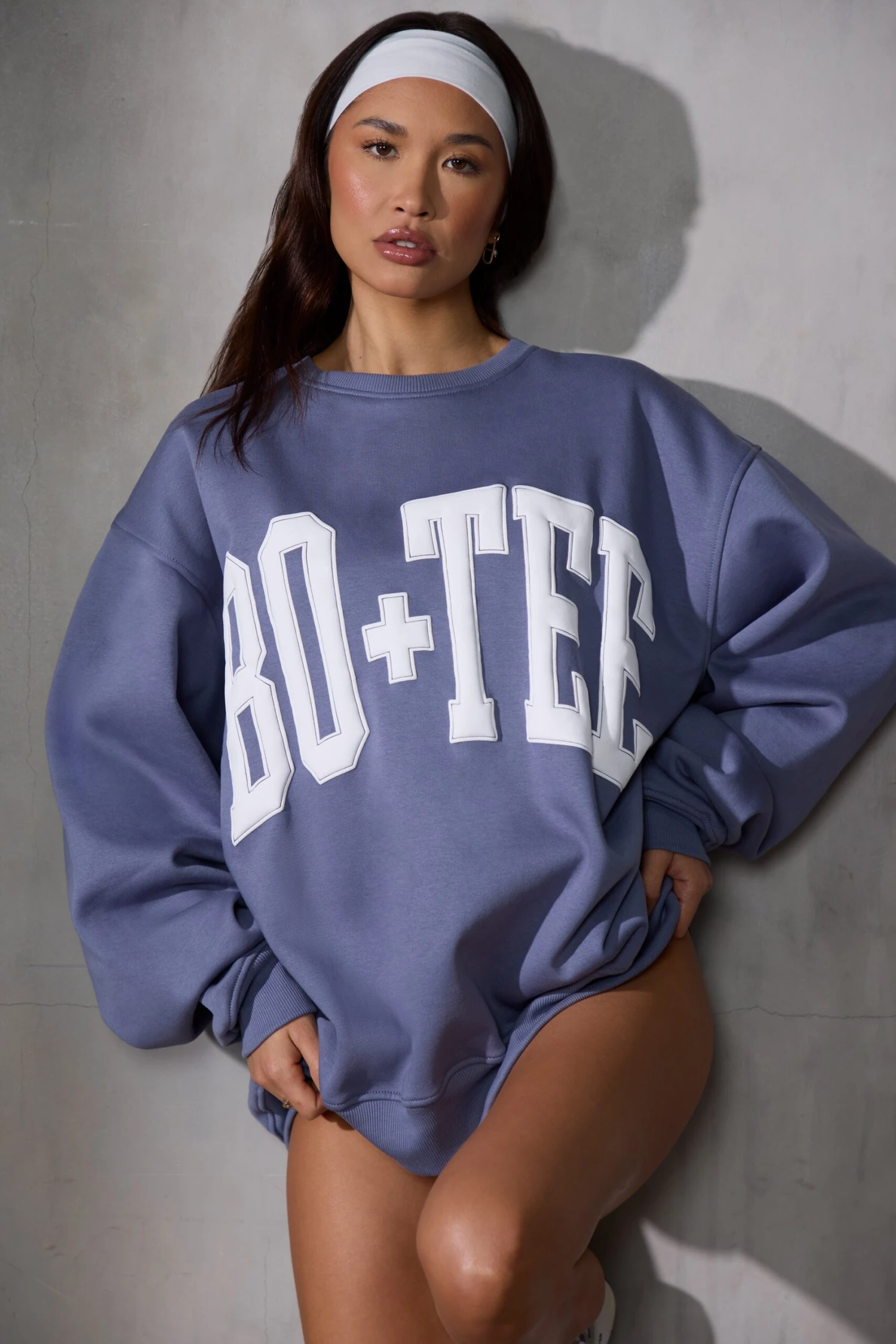 Oversized Sweatshirt In Slate Blue 7 Oversized Sweatshirt In Slate Blue - Image 5