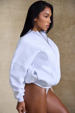 Oversized Half Zip Sweatshirt In Marled Grey 12 Oversized Half Zip Sweatshirt In Marled Grey -Sculpt Sets Body BT0517 4 Comfrot Zone Marled Grey Oversized Half Zip Sweater