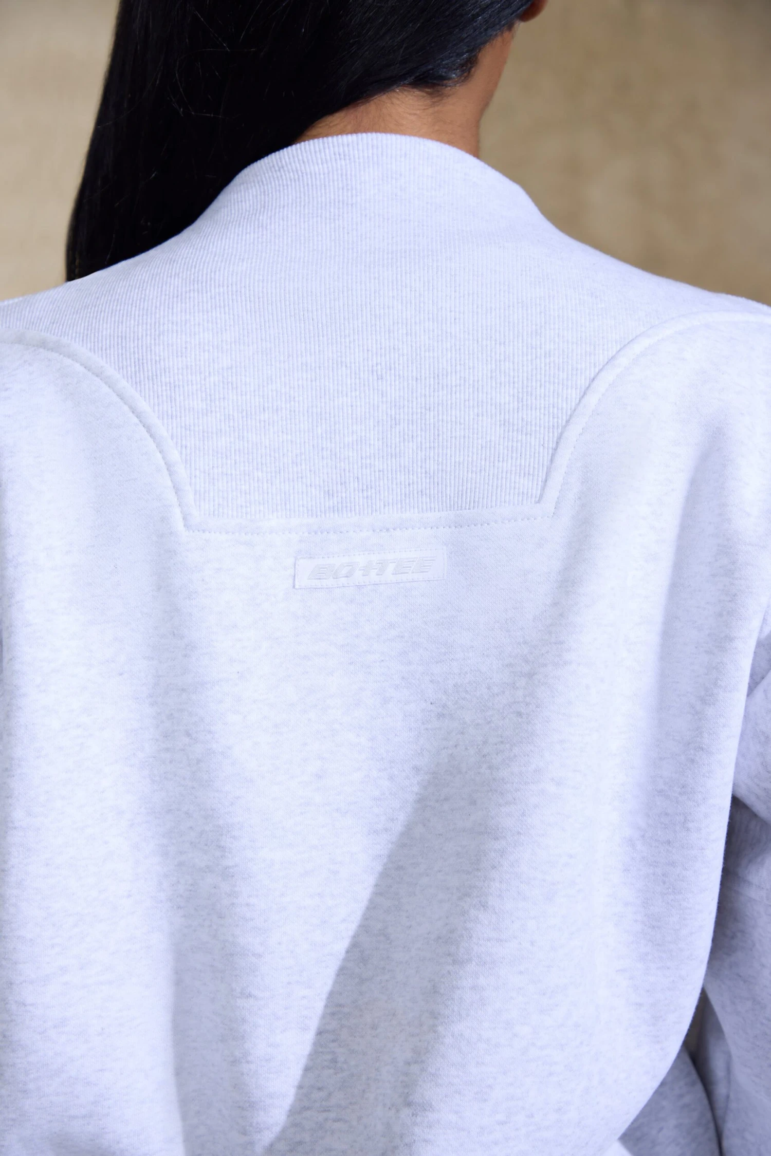 Oversized Half Zip Sweatshirt In Marled Grey 6 Oversized Half Zip Sweatshirt In Marled Grey - Image 4
