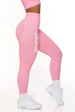 Full Length Seamless Leggings In Pink 18 Full Length Seamless Leggings In Pink -Sculpt Sets Body BT0568 3 Pink Leggings 2