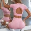 Seamless Backless Crop Top In Pink 2 Seamless Backless Crop Top In Pink -Sculpt Sets Body BT0571 7 Tenacity Pink Backless Crop Top 35c3c2dd b2e4 47fd b497 0eb48d76d8bd