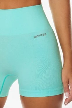 Seamless Mini Shorts In Sky Blue -Sculpt Sets Body BT0573 2 Sky Blue Mini Shorts