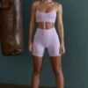 High Waist Biker Shorts With Pockets In Lilac 1 High Waist Biker Shorts With Pockets In Lilac -Sculpt Sets Body BT0603 BT0606 1 Courage Lilac Plunge Sport Bra Condition Mini Shortscopy 4