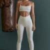 High Waist Wrap Over Leggings In Grey
