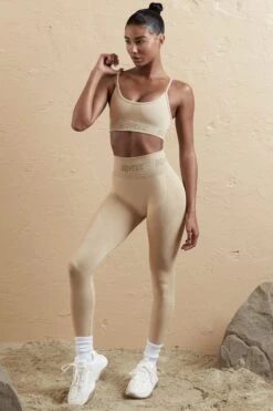 Seamless High Waist Leggings In Beige -Sculpt Sets Body BT0610 BT0591 2 Humus Brown Sports Bra Sports Leggings d92d6892 d6c6 415d 98bc 8d92f0629893