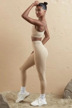 Seamless High Waist Leggings In Beige -Sculpt Sets Body BT0610 BT0591 4 Humus Brown Sports Bra Sports Leggings e447ce84 a7ac 46a0 b456 22c68d6176ae