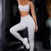 High Waist Ribbed Leggings In Grey 2 High Waist Ribbed Leggings In Grey -Sculpt Sets Body BT0621 5 BT0626 Grey V Waistband Leggings Scoop Sports Bra 83c03050 30a1 489b 9b8b 1ae15665a388