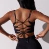 Open Back Square Neck Sports Bra In Black -Sculpt Sets Body BT0652 4 Black Square Neckline Lace Up Sports Bra 0e96a4f8 6a1f 4229 a084 e60841457a17