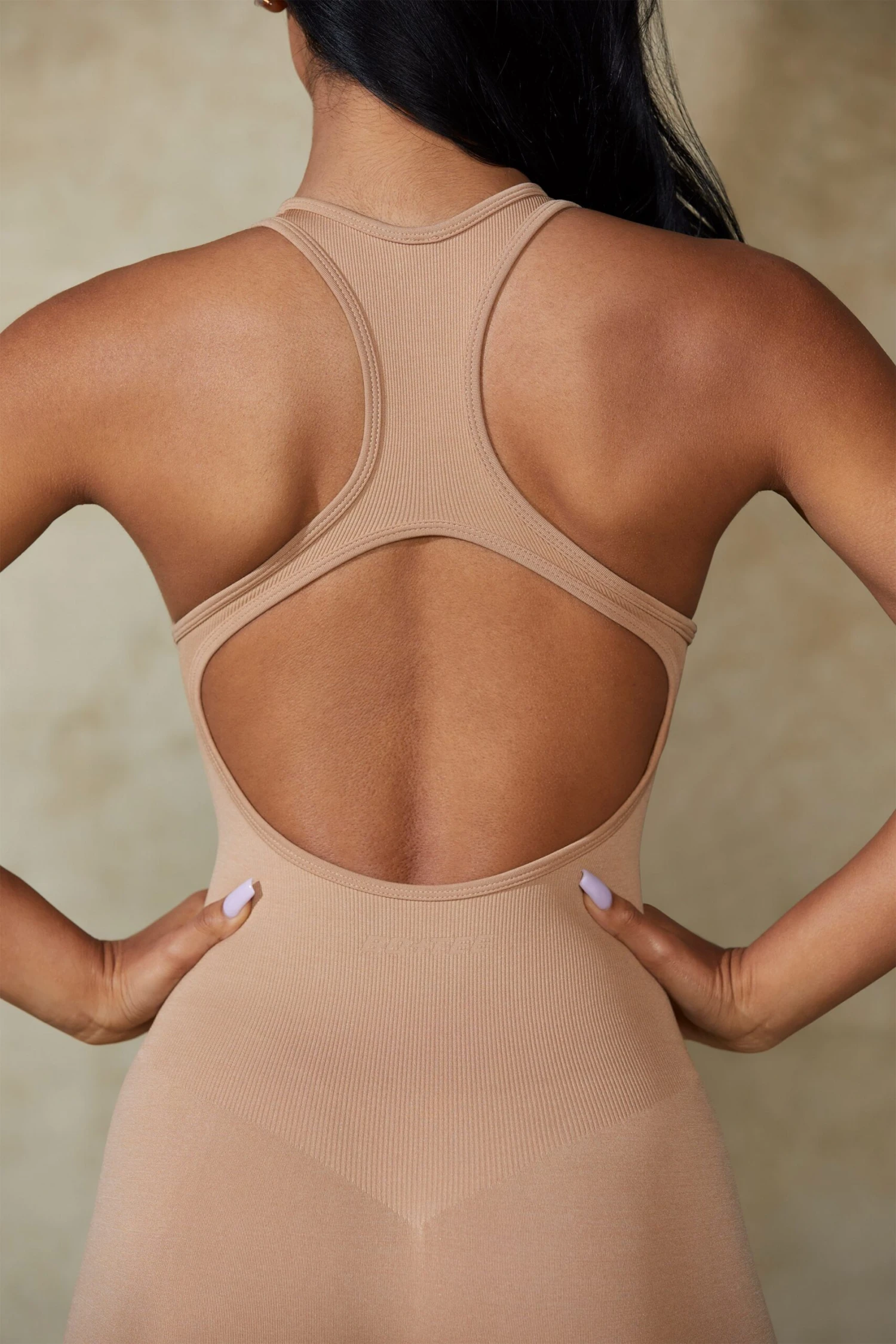 Racer Back Define Luxe Unitard In Warm Taupe 8 Racer Back Define Luxe Unitard In Warm Taupe - Image 6