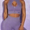 Keyhole Zip Crop Top In Violet -Sculpt Sets Body Look6 593