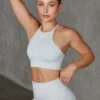 Racer Crop Top In Grey -Sculpt Sets Body Look7 1753