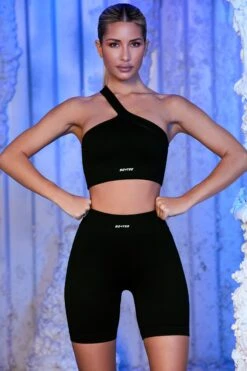 Ribbed Biker Shorts In Black 13 Ribbed Biker Shorts In Black -Sculpt Sets Body black 8 1 1