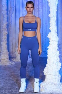 Seamless Full Length Leggings In Blue 12 Seamless Full Length Leggings In Blue -Sculpt Sets Body blue 4 2
