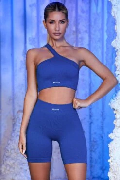 Ribbed Biker Shorts In Blue 19 Ribbed Biker Shorts In Blue -Sculpt Sets Body blue 5 1 1