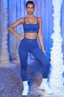 Seamless Full Length Leggings In Blue