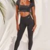 Slinky Crop Top In Black 1 Slinky Crop Top In Black -Sculpt Sets Body bt0008 bt0009 2 black short sleeved side tied bust flattering crop top high waisted leggings two piece workout sportswear 982199df 66bc 4cb4 9b8c e4f69850c6b6
