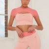 Contrast Waist Cycle Shorts In Pink -Sculpt Sets Body bt0145 bt0149 1 renew transition pink short sleeve cut open front top cycling shorts sport set 1
